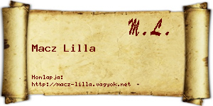 Macz Lilla névjegykártya
